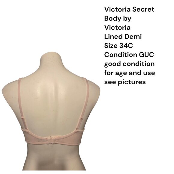 Victoria Secret Bra Women 34C Body By Victoria Lined Demi Light Pink - Picture 4 of 5